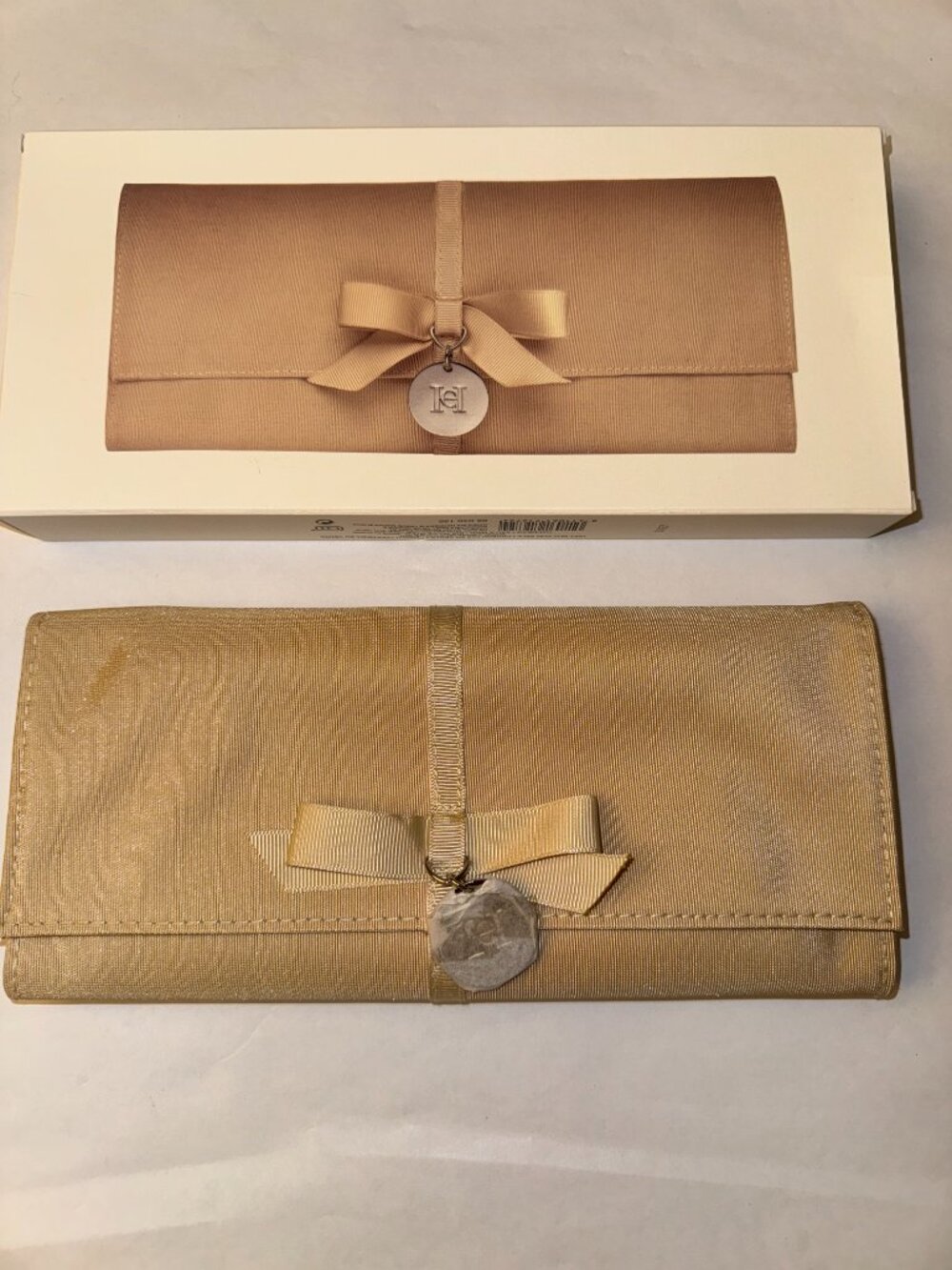 Carolina Herrera CH Promotional GWP 201 Travel Jewelry Organizer Clutch Gold Bow